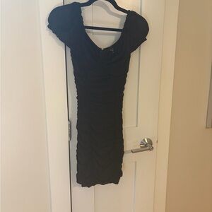 Windsor Black Ruched Mini Dress
